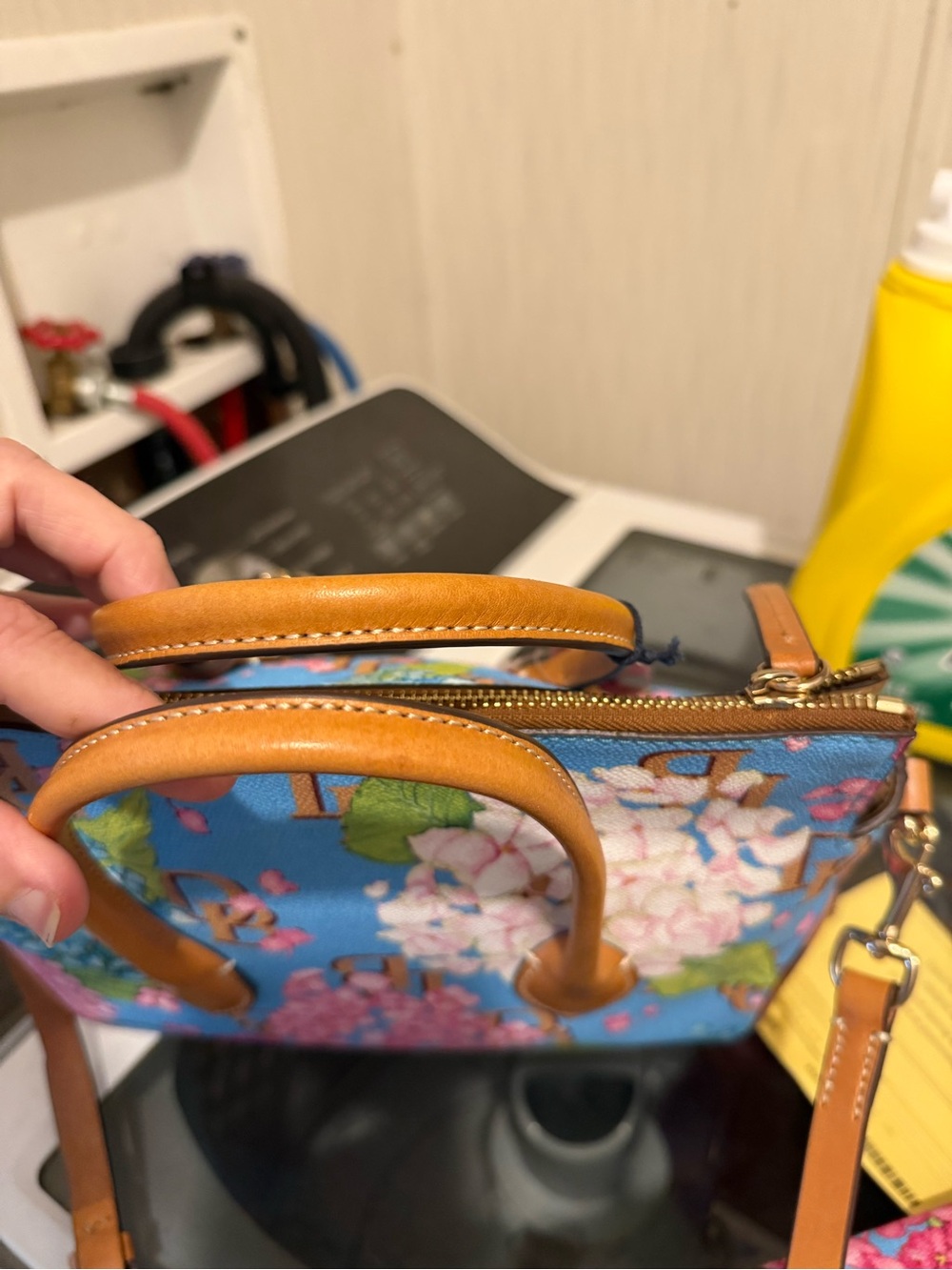 Dooney & Bourke Blue hydrangea Satchel small shopper - Picture 10 of 12